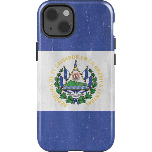 El Salvador Flag Distressed iPhone 15 Impact Case