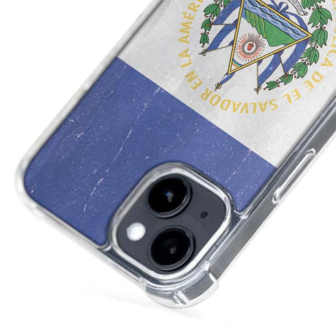 El Salvador Flag Distressed iPhone 14 Plus MagSafe Case