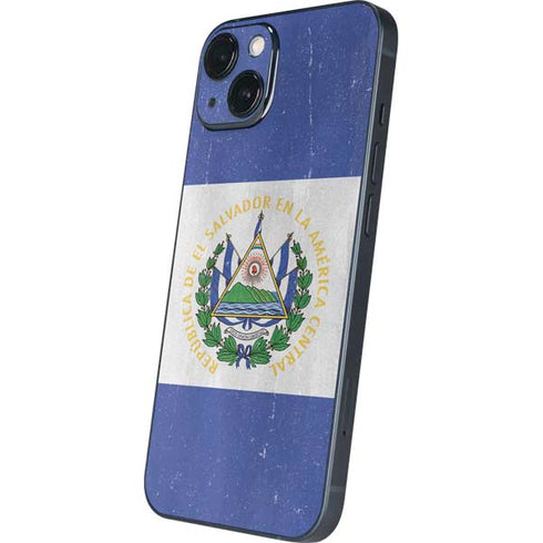 El Salvador Flag Distressed iPhone 15 Plus Skin