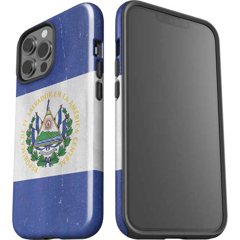 El Salvador Flag Distressed iPhone 14 Pro Max Impact Case