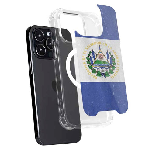 El Salvador Flag Distressed iPhone 15 Pro Max MagSafe Case