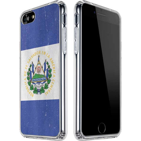El Salvador Flag Distressed iPhone SE (2nd & 3rd Gen) Clear Case