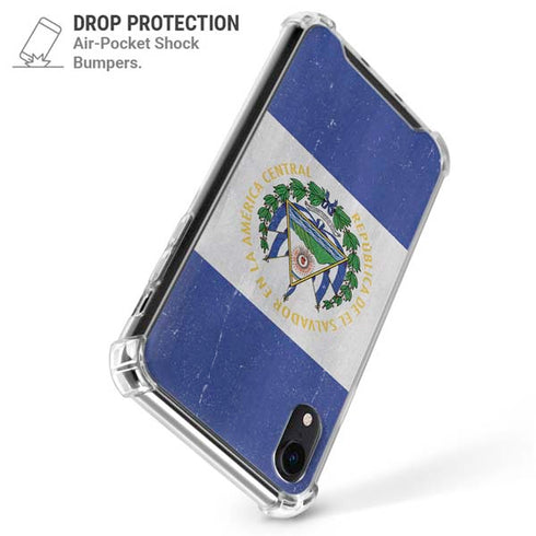 El Salvador Flag Distressed iPhone XR Clear Case