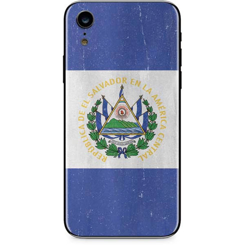 El Salvador Flag Distressed iPhone XR Skin