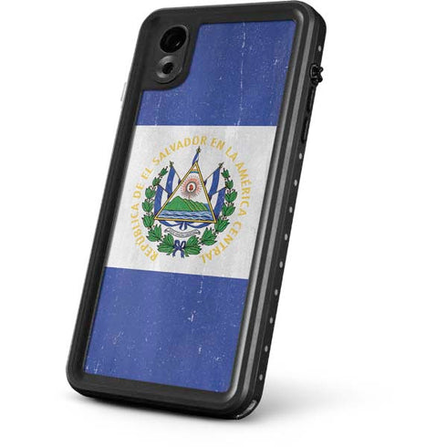 El Salvador Flag Distressed iPhone XR Waterproof Case