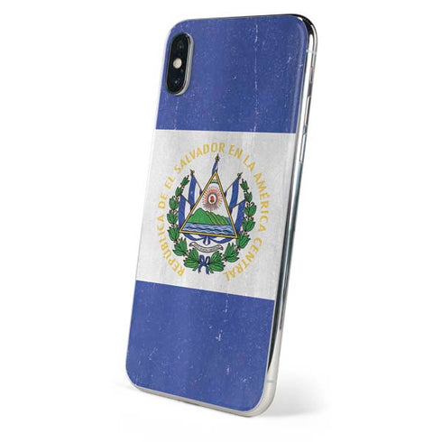 El Salvador Flag Distressed iPhone XS Max Skin