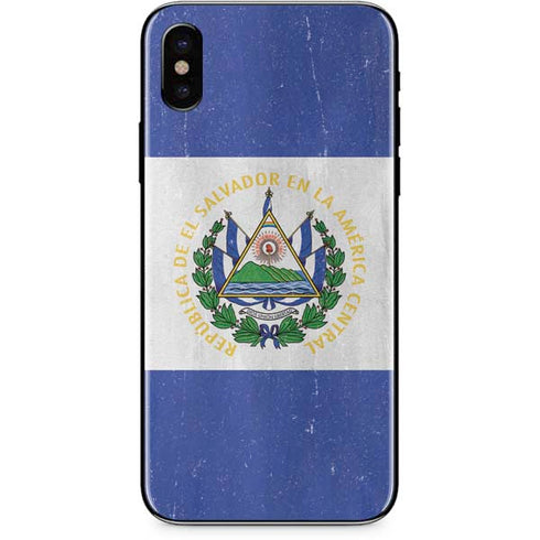 El Salvador Flag Distressed iPhone XS Skin