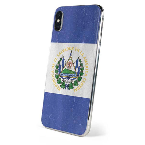 El Salvador Flag Distressed iPhone XS Skin