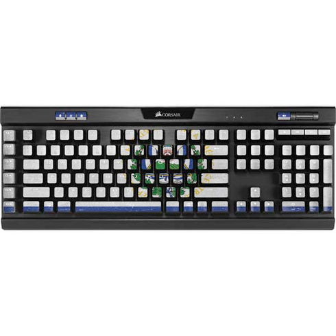 El Salvador Flag Distressed K95 RGB PLATINUM Mechanical Gaming Keyboard Skin