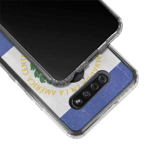 El Salvador Flag Distressed LG K51/Q51 Clear Case