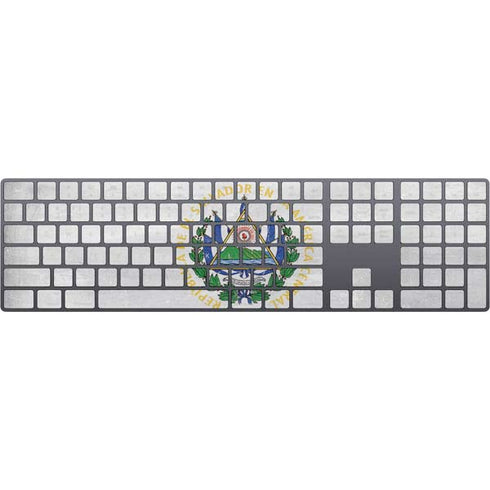 El Salvador Flag Distressed Magic Keyboard with Numeric Keypad Skin