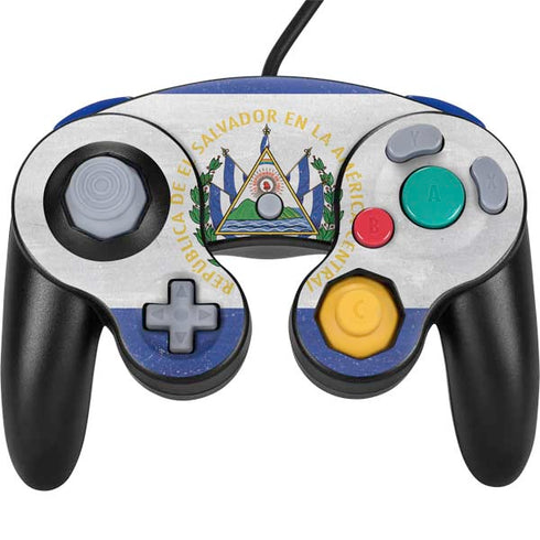 El Salvador Flag Distressed Nintendo GameCube Controller Skin