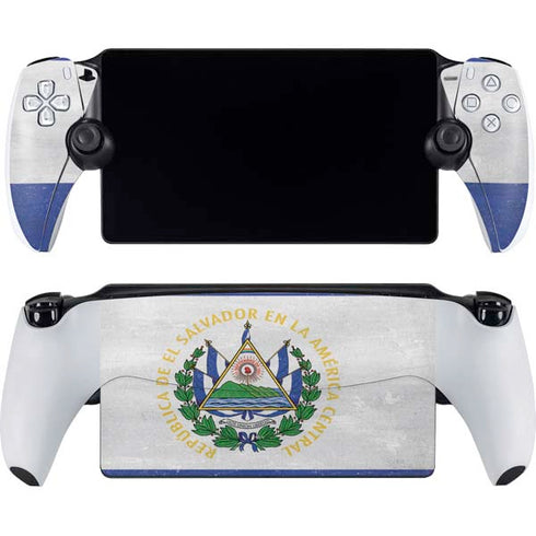El Salvador Flag Distressed PlayStation Portal Remote Player Skin