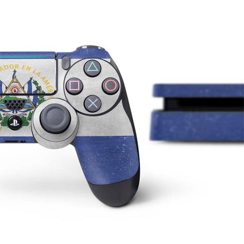 El Salvador Flag Distressed PS4 Slim Bundle Skin