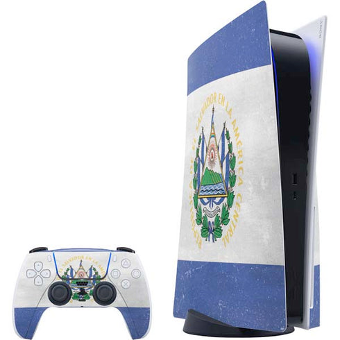 El Salvador Flag Distressed PS5 Bundle Skin