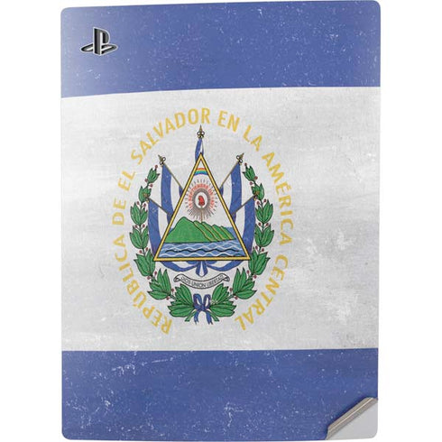 El Salvador Flag Distressed PS5 Digital Edition Console Skin