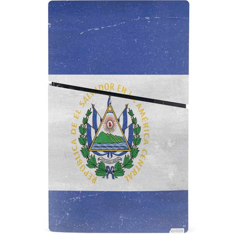 El Salvador Flag Distressed PS5 Slim Digital Edition Console Skin