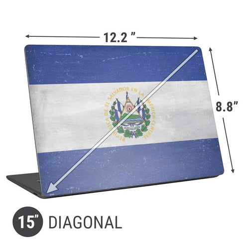 El Salvador Flag Distressed Universal Laptop 15in (12.2 x 8.8in) Skin
