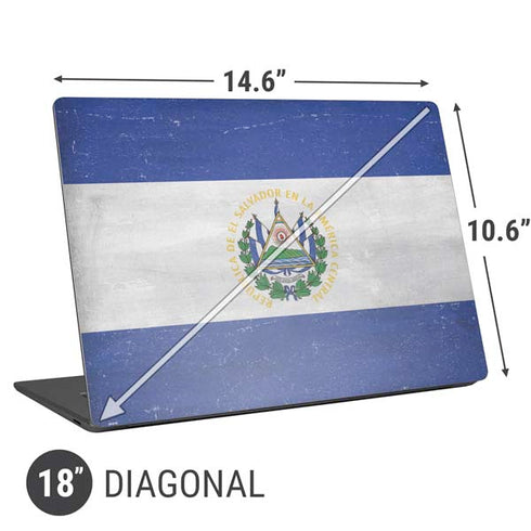 El Salvador Flag Distressed Universal Laptop 18in (14.6 x 10.6in) Skin