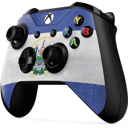 El Salvador Flag Distressed Xbox One X Controller Skin
