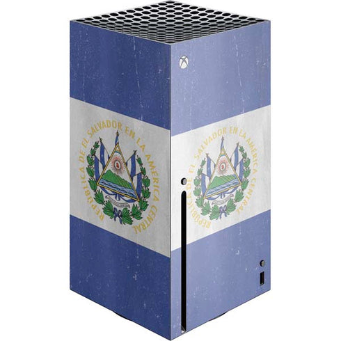 El Salvador Flag Distressed Xbox Series X Console Skin