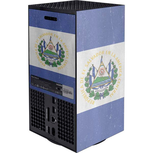 El Salvador Flag Distressed Xbox Series X Console Skin
