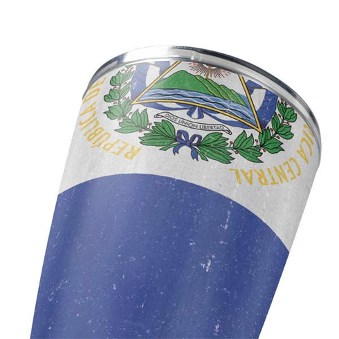 El Salvador Flag Distressed Yeti 20oz Tumbler Skin