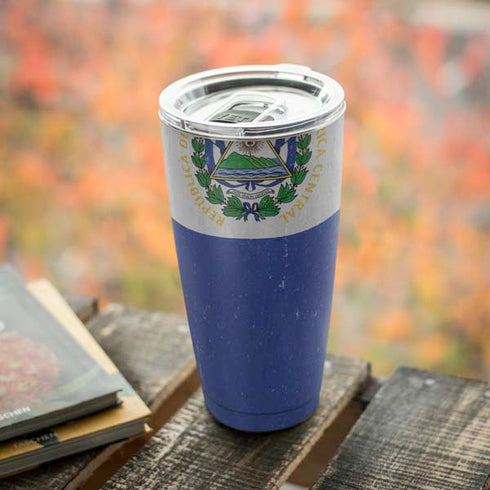 El Salvador Flag Distressed Yeti 20oz Tumbler Skin