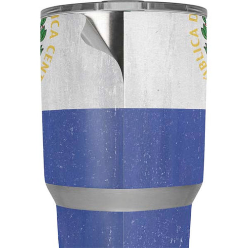 El Salvador Flag Distressed Yeti 30oz Rambler Tumbler Skin
