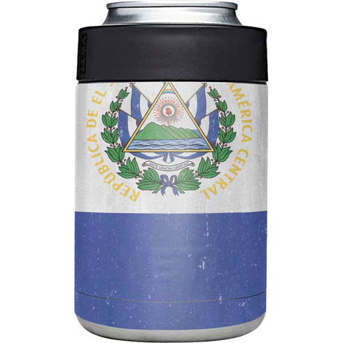 El Salvador Flag Distressed Yeti Colster Can Insulator Skin