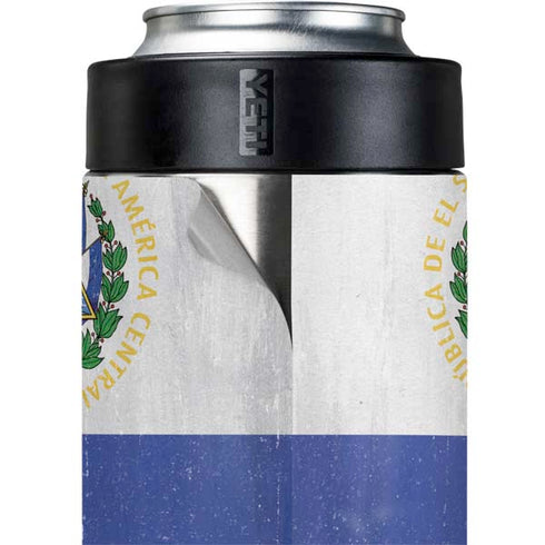 El Salvador Flag Distressed Yeti Colster Can Insulator Skin