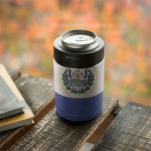 El Salvador Flag Distressed Yeti Colster Can Insulator Skin