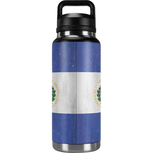 El Salvador Flag Distressed YETI Rambler 36oz Bottle Skin