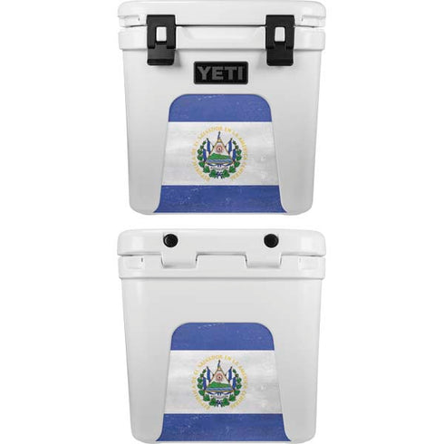 El Salvador Flag Distressed YETI Roadie 24 Hard Cooler Skin