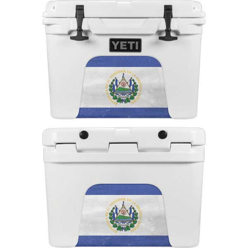 El Salvador Flag Distressed YETI Tundra 35 Hard Cooler Skin