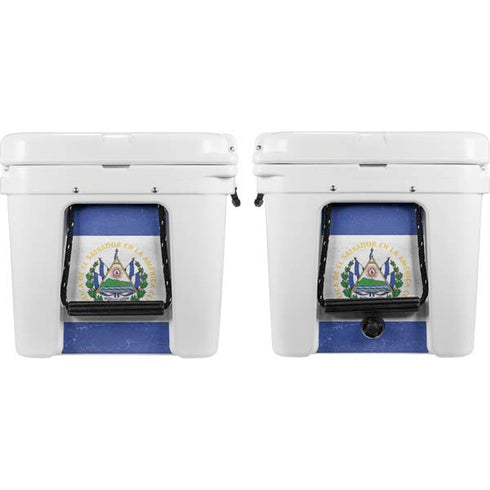 El Salvador Flag Distressed YETI Tundra 65 Hard Cooler Skin