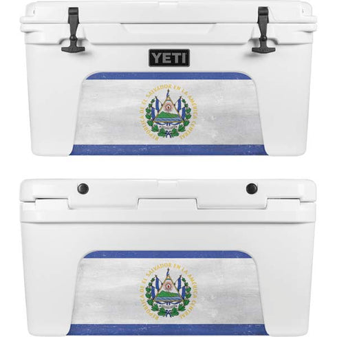 El Salvador Flag Distressed YETI Tundra 75 Hard Cooler Skin
