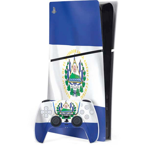 El Salvador Flag PS5 Slim Digital Edition Console Skin