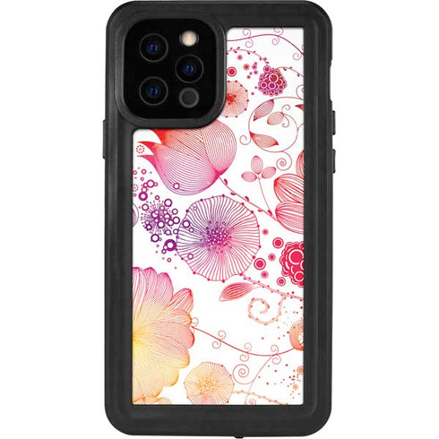 Elegant Flowers iPhone 12 Pro Waterproof Case