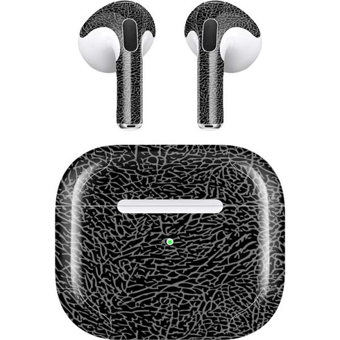 Elephant Print Black Apple AirPods (3rd Gen 2021) Skin