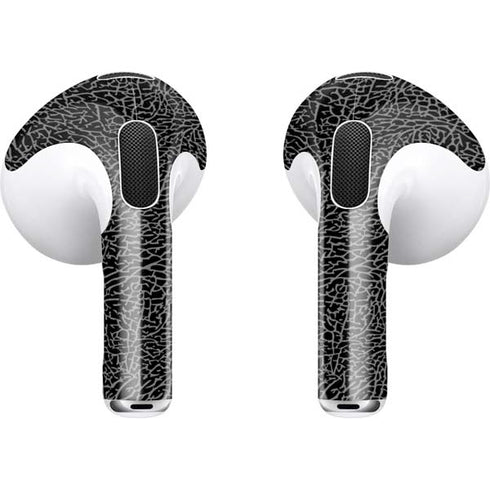Elephant Print Black Apple AirPods (3rd Gen 2021) Skin