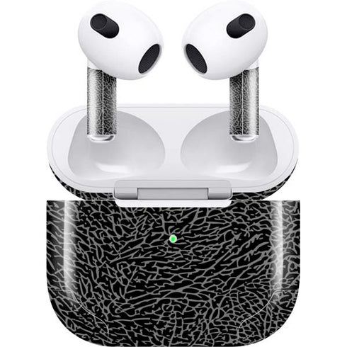 Elephant Print Black Apple AirPods (3rd Gen 2021) Skin