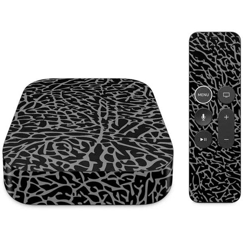 Elephant Print Black Apple TV Skin
