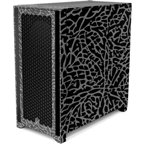 Elephant Print Black Corsair 4000D Tempered Glass Mid-Tower ATX Case Skin