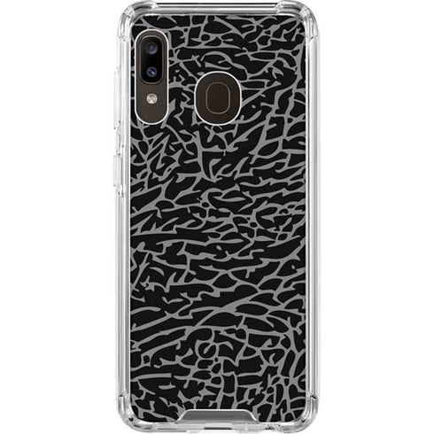 Elephant Print Black Galaxy A30 Clear Case