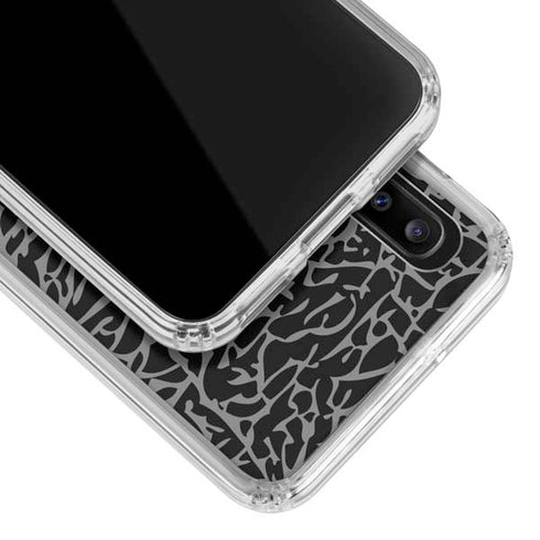 Elephant Print Black Galaxy A30 Clear Case