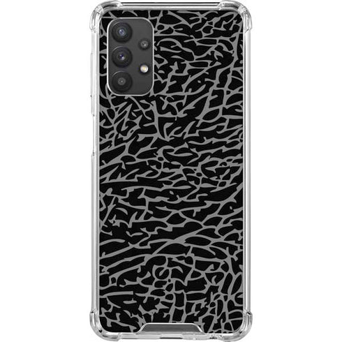 Elephant Print Black Galaxy A32 5G Clear Case
