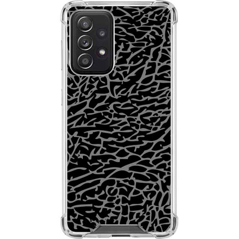 Elephant Print Black Galaxy A52 5G Clear Case