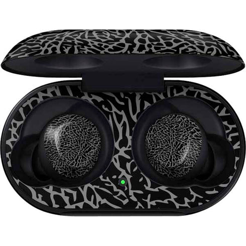 Elephant Print Black Galaxy Buds Skin