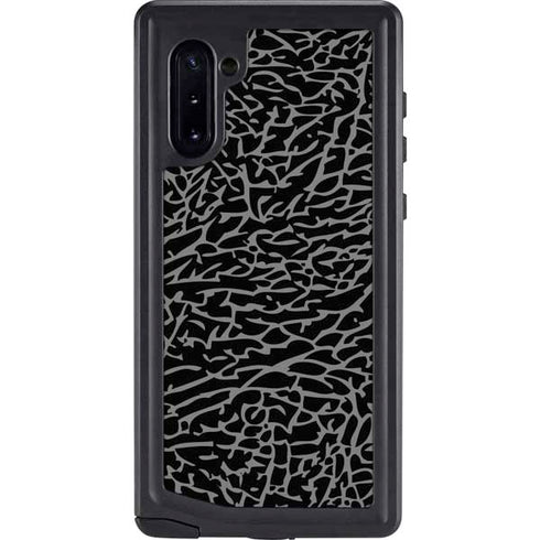 Elephant Print Black Galaxy Note 10 Waterproof Case